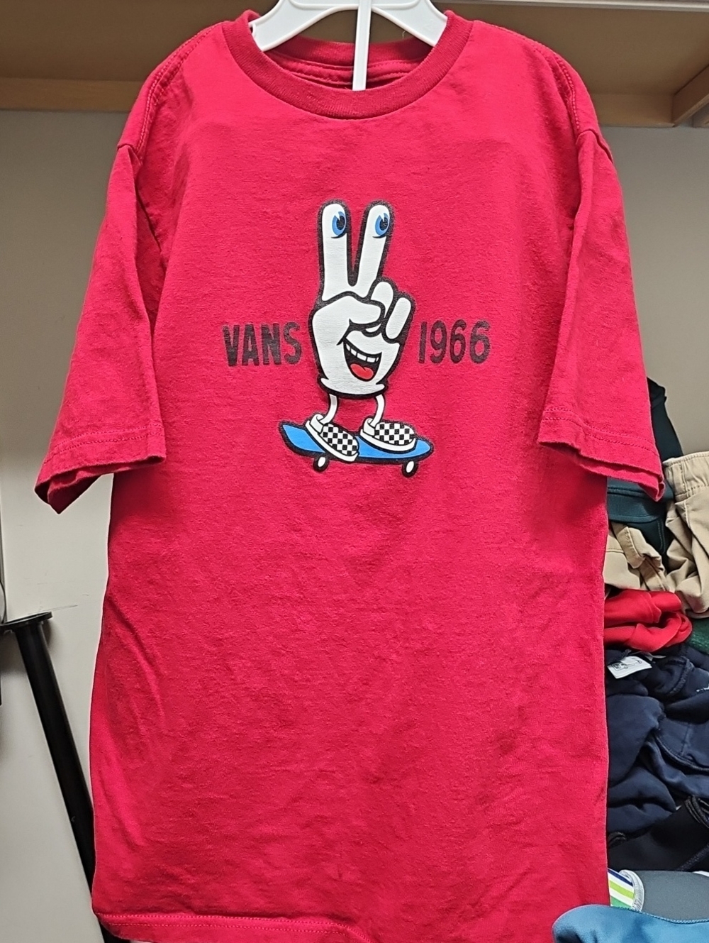 Vans red Peace Hand Skate Tee